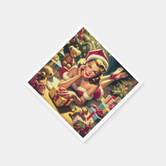 Weihnachtsfeiertag Button auf Serviette (Ecke)