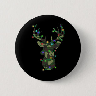 Weihnachtsfeiertag Camouflage Jagd Rentiere Hirsch Button
