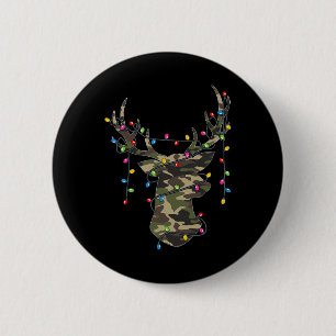 Weihnachtsfeiertag Camouflage Jagd Rentiere Hirsch Button