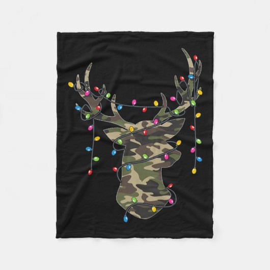 Weihnachtsfeiertag Camouflage Jagd Rentiere Hirsch Fleecedecke (Vorderseite)