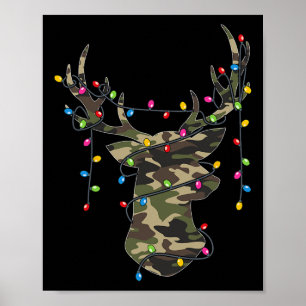 Weihnachtsfeiertag Camouflage Jagd Rentiere Hirsch Poster