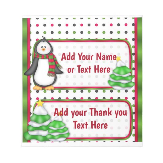 Weihnachtsfeiertag Candy Bar Wrappers Gastgeschenk Notizblock (Vorderseite)