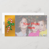 Weihnachtsfeiertag Candy Cane Fotokarte Vorlage (Vorne/Hinten)