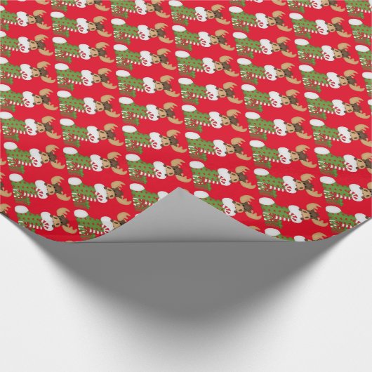 Weihnachtsfeiertag Cartoon Packpapier (Ecke)