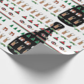 Weihnachtsfeiertag Champagne Flasche Geschenk Geschenkpapier (Ecke)