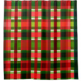 Weihnachtsfeiertag Checkered Squares Buffalo Karie Duschvorhang (Vorderseite)
