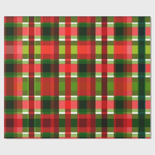 Weihnachtsfeiertag Checkered Squares Buffalo Karie Geschenkpapier (Flach)
