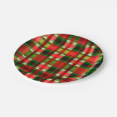 Weihnachtsfeiertag Checkered Squares Buffalo Karie Pappteller (Schrägansicht)