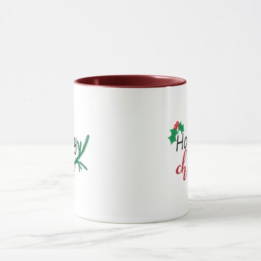 Weihnachtsfeiertag Cheer Holly Xmas Geschenk Tasse (Zentrum)