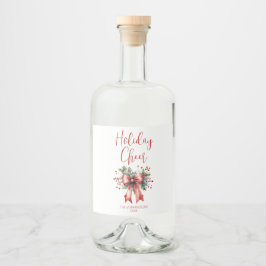 Weihnachtsfeiertag Chefin Script Red Bow Name Alkoholflaschenetikett