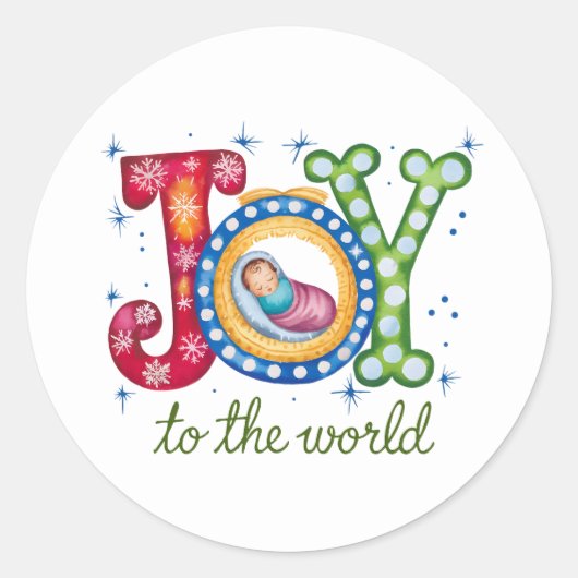 Weihnachtsfeiertag Christliche Krippe Runder Aufkleber (Vorderseite)
