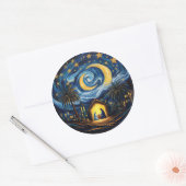 Weihnachtsfeiertag Christliche Krippe Runder Aufkleber (Umschlag)