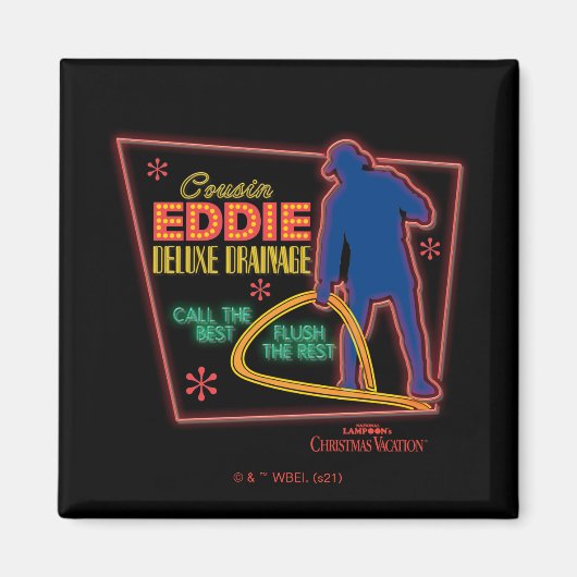 Weihnachtsfeiertag | Cousin Eddie Neon Sign Magnet (Vorne)