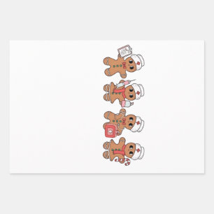 Weihnachtsfeiertag Crew Santa Gingerbrett Krankenw Geschenkpapier Set