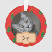 Weihnachtsfeiertag Custom Cat Foto Ornament (Vorderseite)