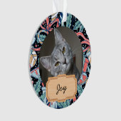 Weihnachtsfeiertag Custom Cat Foto Ornament (Vorderseite)