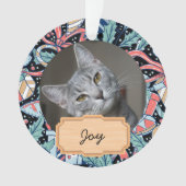 Weihnachtsfeiertag Custom Cat Foto Ornament (Vorderseite)