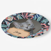 Weihnachtsfeiertag Custom Cat Foto Pappteller (Schrägansicht)