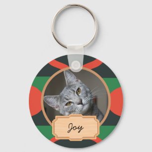 Weihnachtsfeiertag Custom Cat Foto Schlüsselanhänger