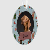 Weihnachtsfeiertag Custom Dog Foto Ornament (Vorderseite)