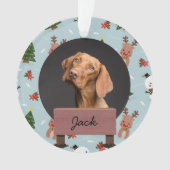 Weihnachtsfeiertag Custom Dog Foto Ornament (Vorderseite)