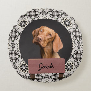 Weihnachtsfeiertag Custom Dog Foto Rundes Kissen