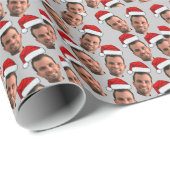 Weihnachtsfeiertag Custom Face Einzigartiges Foto  Geschenkpapier (Rolleneckpunkt)