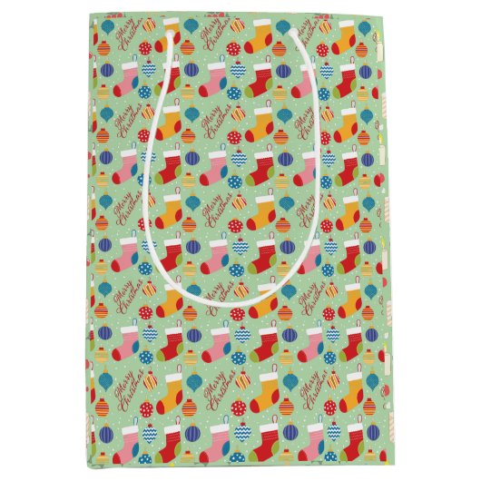 Weihnachtsfeiertag Custom Mittlere Geschenktüte (Vorderseite)