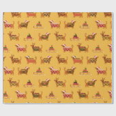Weihnachtsfeiertag Dackel Schlittenpapier Geschenkpapier (Flach)