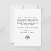 Weihnachtsfeiertag Dankeskarte (Rückseite)