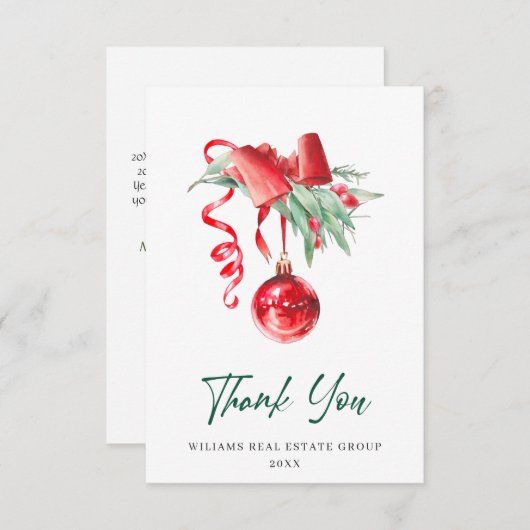 Weihnachtsfeiertag Dankeskarte (Vorne/Hinten)