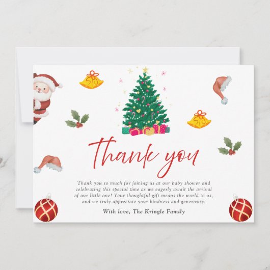 Weihnachtsfeiertag Dankeskarte (Vorderseite)