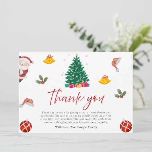 Weihnachtsfeiertag Dankeskarte (Stehend Vorderseite)