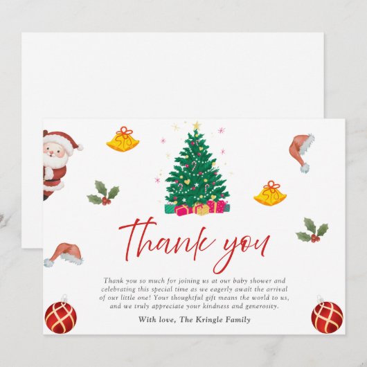 Weihnachtsfeiertag Dankeskarte (Vorne/Hinten)