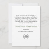 Weihnachtsfeiertag Dankeskarte (Rückseite)
