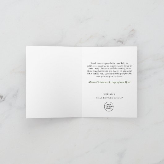 Weihnachtsfeiertag Dankeskarte (Innenseite)