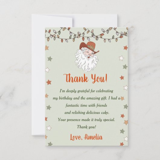 Weihnachtsfeiertag Dankeskarte (Vorderseite)