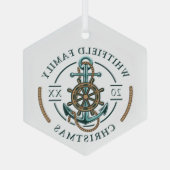 Weihnachtsfeiertag der benutzerdefinierten Familie Ornament Aus Glas (Rückseite)