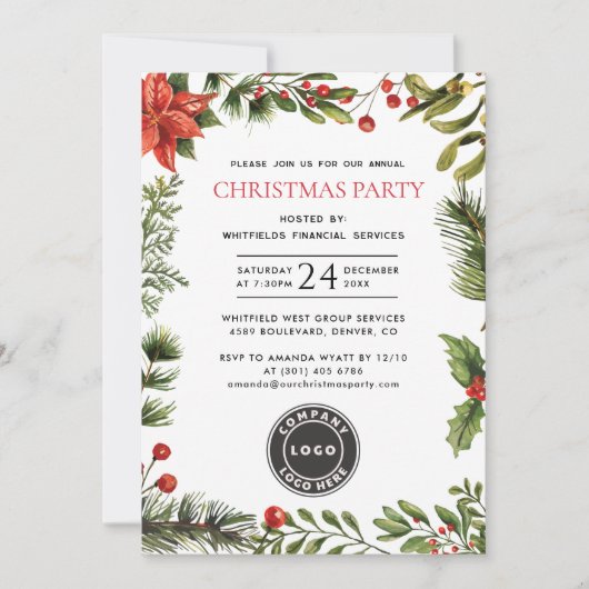 Weihnachtsfeiertag der Firmenmitarbeiter Einladung (Vorderseite)