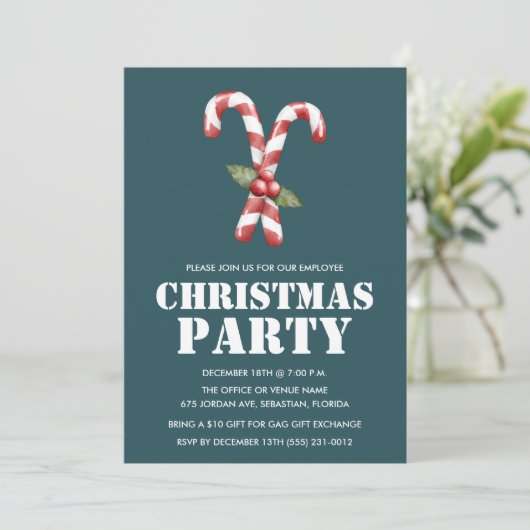 Weihnachtsfeiertag der Mitarbeiter Einladung (Stehend Vorderseite)