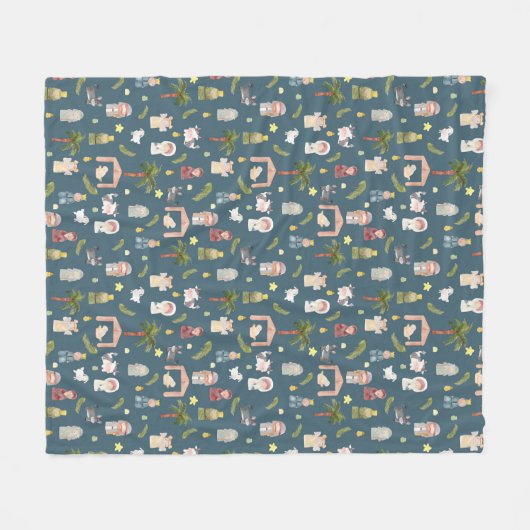 Weihnachtsfeiertag der Navy Fleece Blanket (Vorderseite (Horizontal))