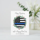 Weihnachtsfeiertag der Polizei Blaue Flagge Postkarte (Stehend Vorderseite)