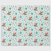 Weihnachtsfeiertag der Reittiere Geschenkpapier (Flach)