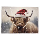 Weihnachtsfeiertag der Santa Cow Große Geschenktüte (Rückseite)