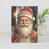 Weihnachtsfeiertag Der Weihnachtsmann Einladung (Stehend Vorderseite)