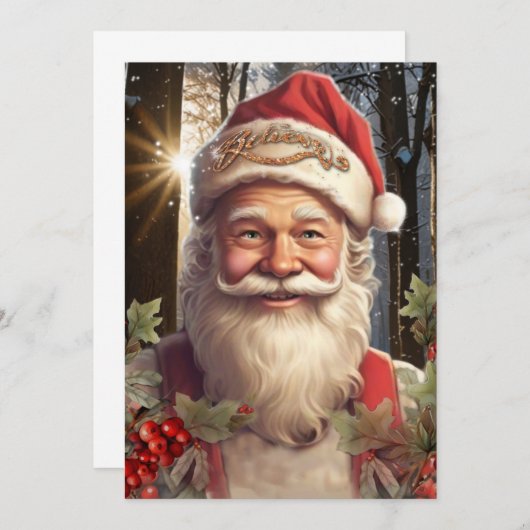 Weihnachtsfeiertag Der Weihnachtsmann Einladung (Vorne/Hinten)