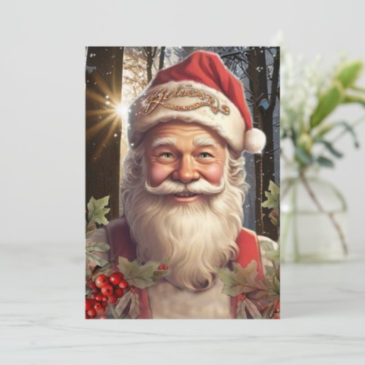 Weihnachtsfeiertag Der Weihnachtsmann Feiertagskarte (Stehend Vorderseite)