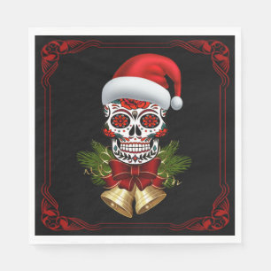 Weihnachtsfeiertag der Weihnachtsmannmütze des tot Serviette