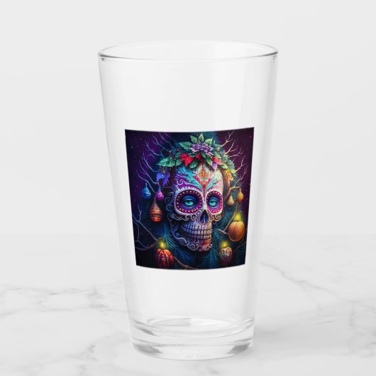 Weihnachtsfeiertag des Toten Glass Tumbler (Vorderseite)