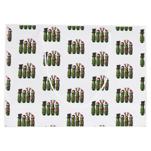 Weihnachtsfeiertag Dill Pickles Geschenktasche Große Geschenktüte (Rückseite)